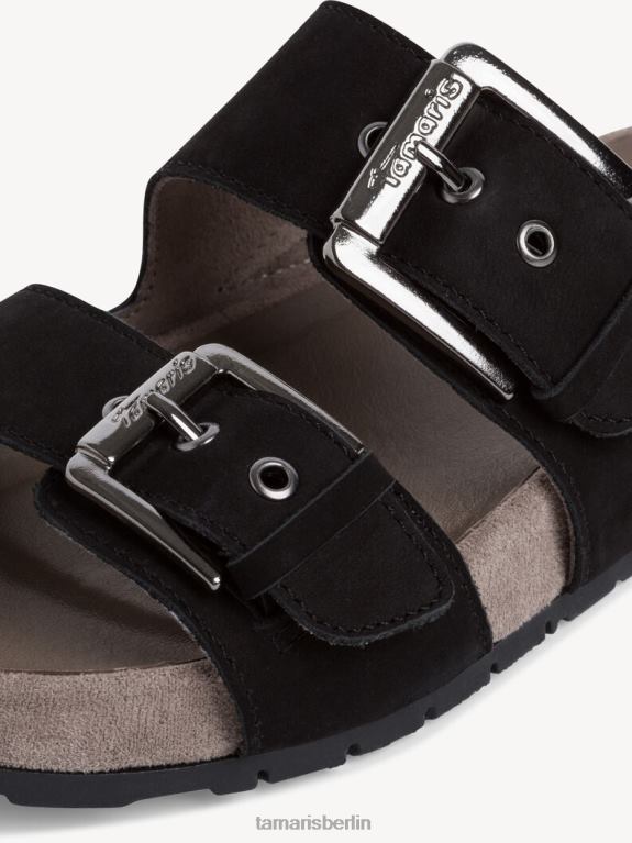 de Tamaris Frauen Leder-Pantolette – schwarz 0LHV42 Schuhe