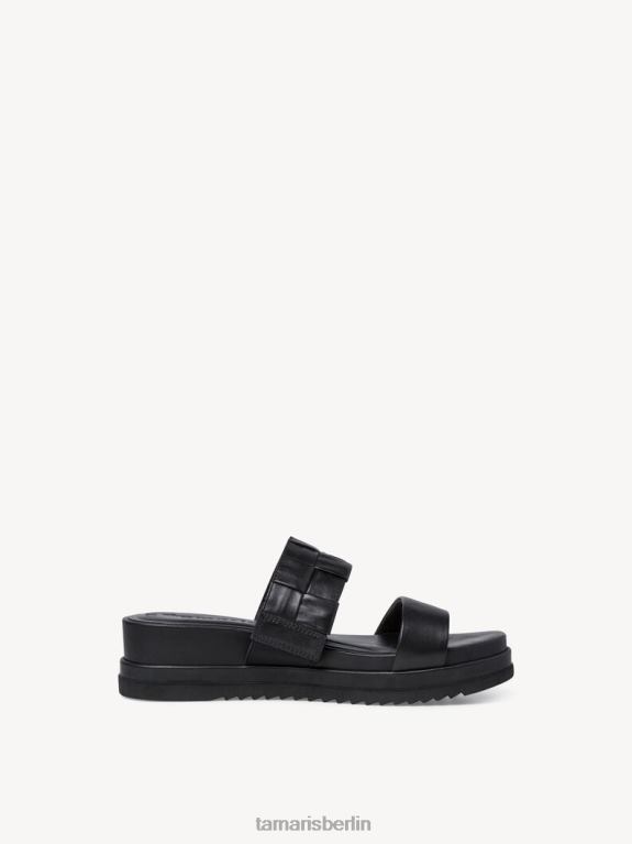 de Tamaris Frauen Leder-Pantolette – schwarz 0LHV4303 Schuhe