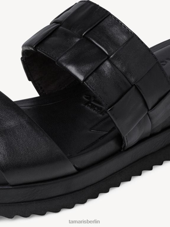 de Tamaris Frauen Leder-Pantolette – schwarz 0LHV4303 Schuhe