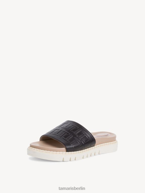 de Tamaris Frauen Leder-Pantolette – schwarz 0LHV44 Schuhe