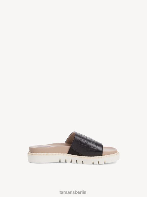 de Tamaris Frauen Leder-Pantolette – schwarz 0LHV44 Schuhe