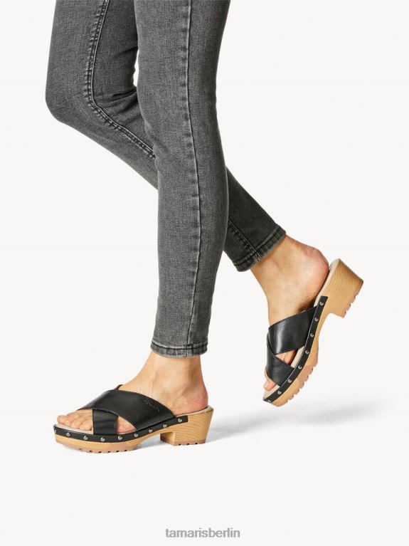 de Tamaris Frauen Leder-Pantolette – schwarz 0LHV4536 Schuhe