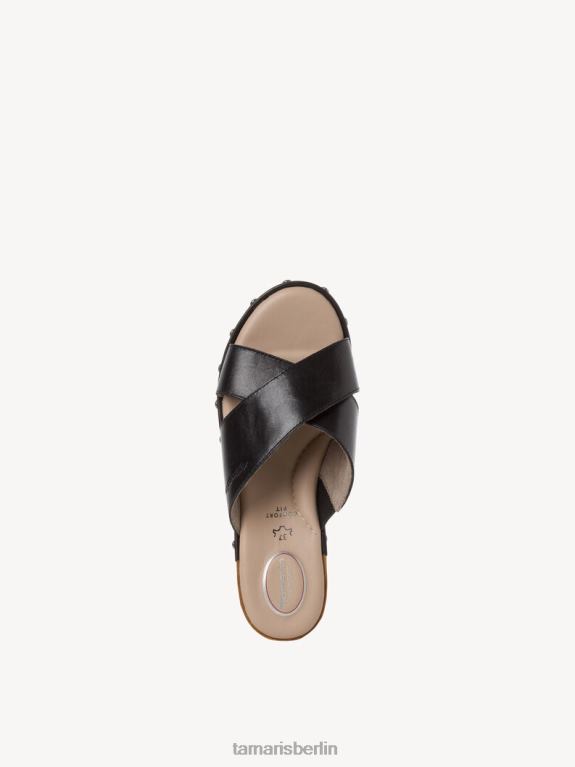 de Tamaris Frauen Leder-Pantolette – schwarz 0LHV4536 Schuhe