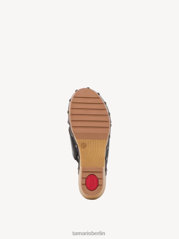 de Tamaris Frauen Leder-Pantolette – schwarz 0LHV4536 Schuhe