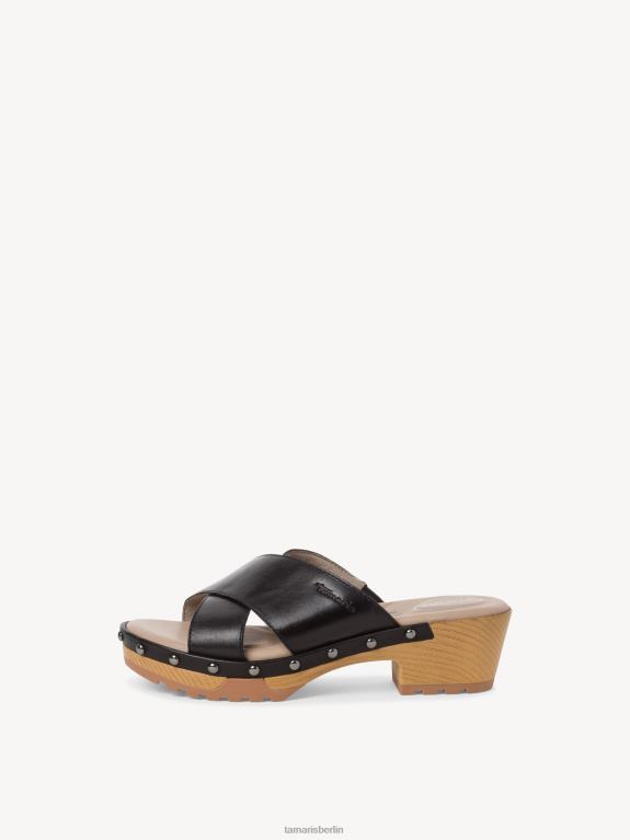 de Tamaris Frauen Leder-Pantolette – schwarz 0LHV4536 Schuhe