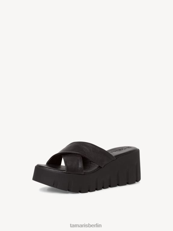 de Tamaris Frauen Leder-Pantolette – schwarz 0LHV4548 Schuhe