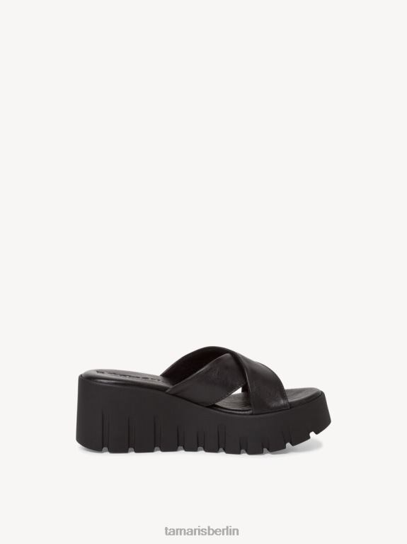 de Tamaris Frauen Leder-Pantolette – schwarz 0LHV4548 Schuhe