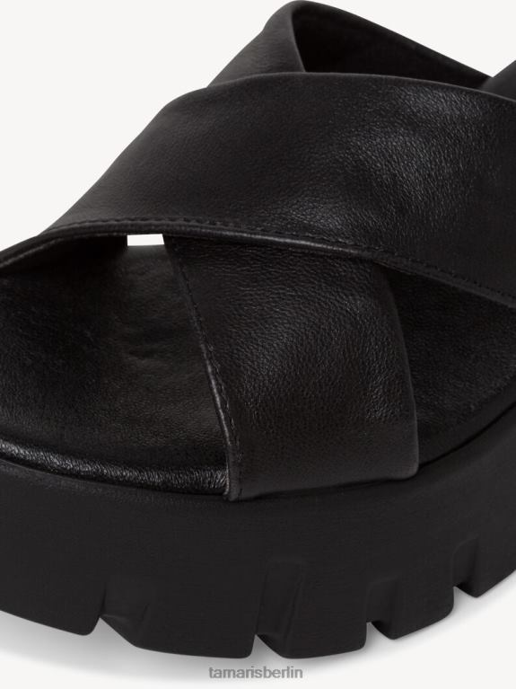 de Tamaris Frauen Leder-Pantolette – schwarz 0LHV4548 Schuhe
