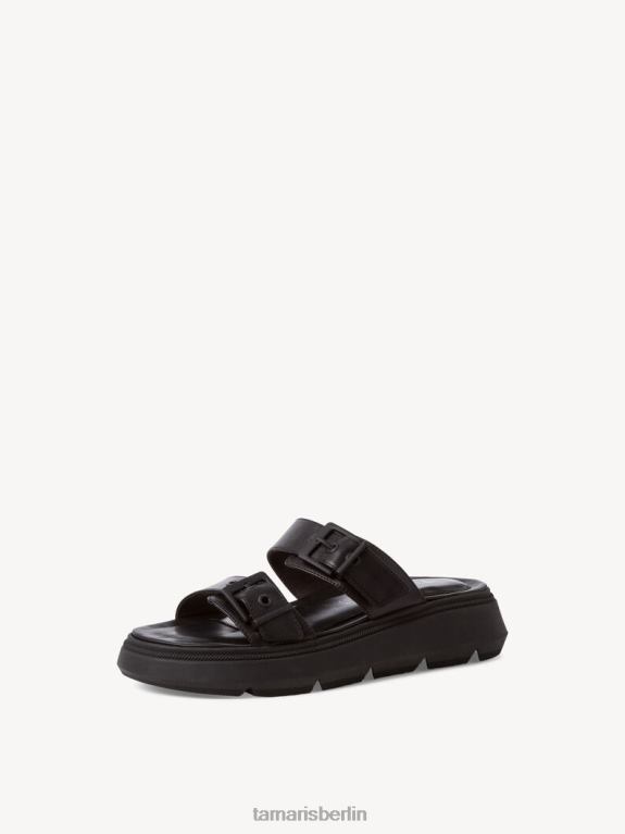 de Tamaris Frauen Leder-Pantolette – schwarz 0LHV4640 Schuhe
