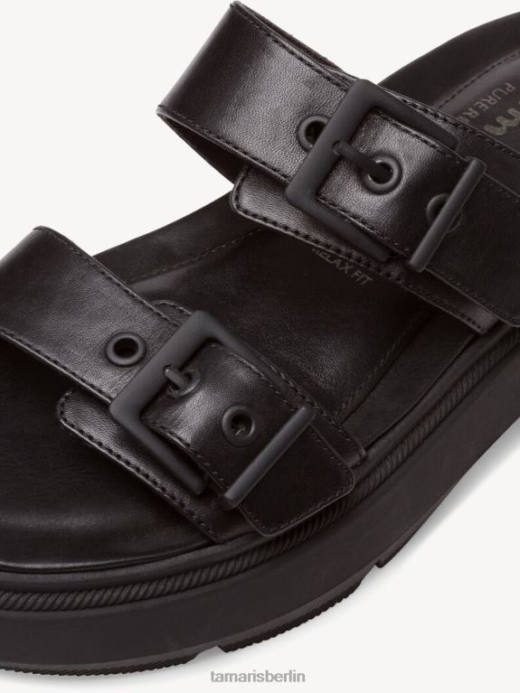 de Tamaris Frauen Leder-Pantolette – schwarz 0LHV4640 Schuhe