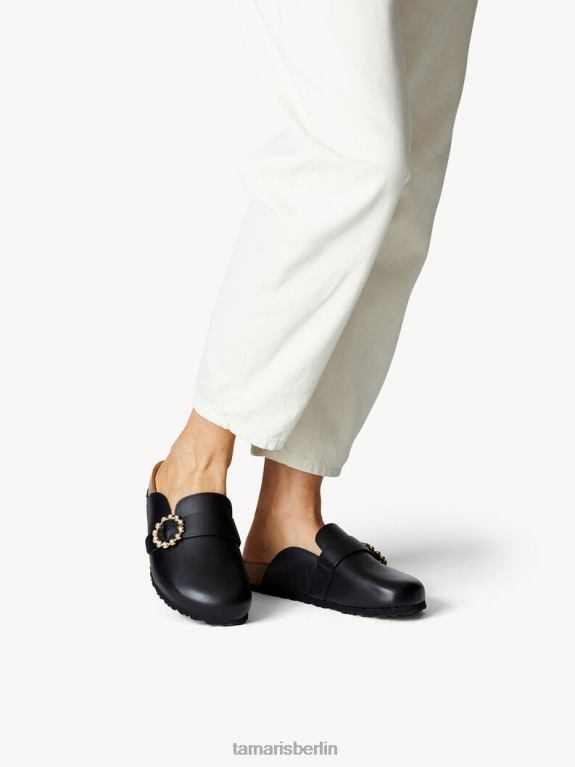 de Tamaris Frauen Leder-Pantolette – schwarz 0LHV4655 Schuhe