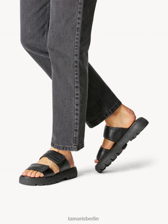 de Tamaris Frauen Leder-Pantolette – schwarz 0LHV4822 Schuhe