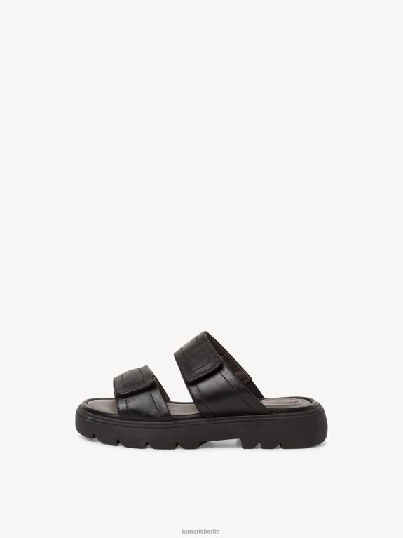 de Tamaris Frauen Leder-Pantolette – schwarz 0LHV4822 Schuhe