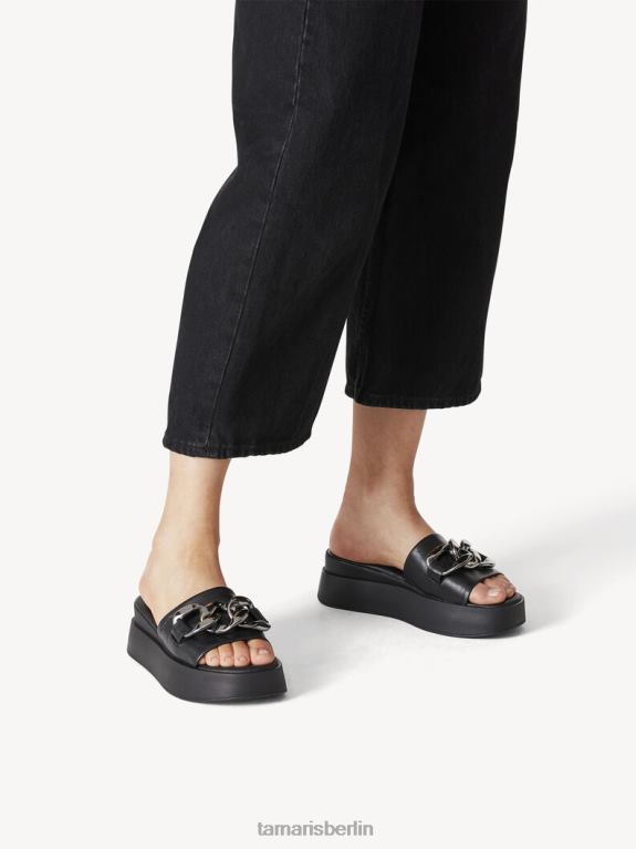 de Tamaris Frauen Leder-Pantolette – schwarz 0LHV4883 Schuhe