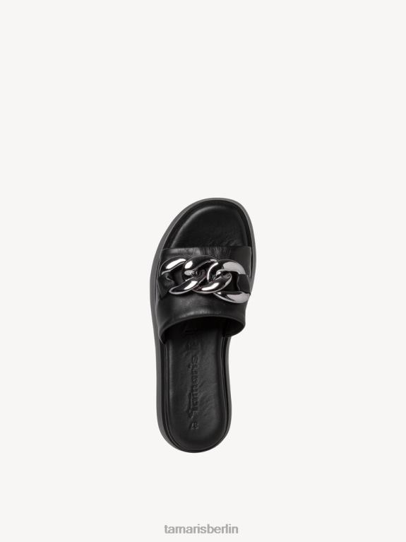 de Tamaris Frauen Leder-Pantolette – schwarz 0LHV4883 Schuhe