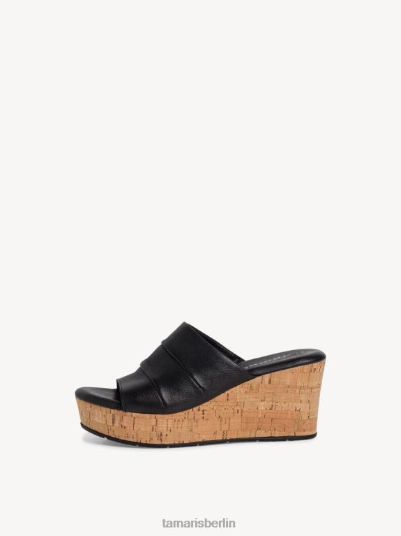 de Tamaris Frauen Leder-Pantolette – schwarz 0LHV4906 Schuhe