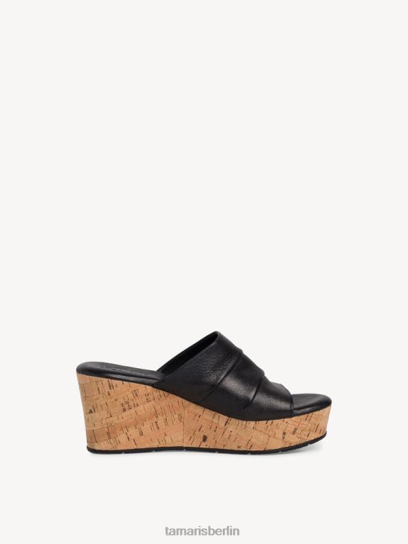 de Tamaris Frauen Leder-Pantolette – schwarz 0LHV4906 Schuhe
