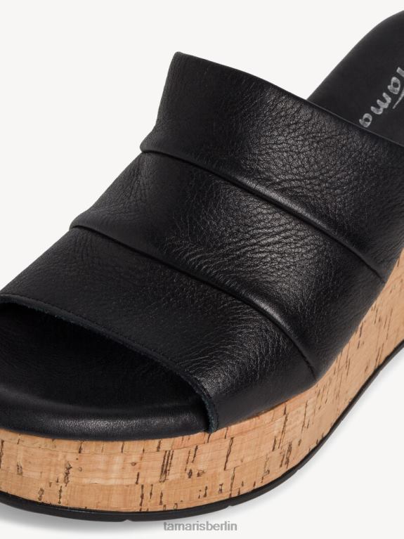de Tamaris Frauen Leder-Pantolette – schwarz 0LHV4906 Schuhe