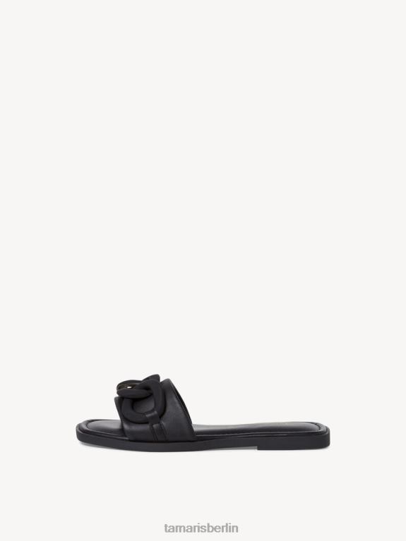 de Tamaris Frauen Leder-Pantolette - schwarz/schwarz uni 0LHV41076 Schuhe