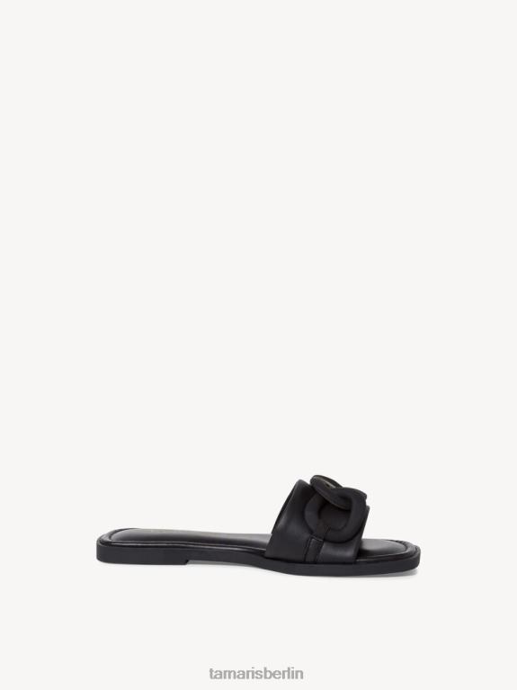 de Tamaris Frauen Leder-Pantolette - schwarz/schwarz uni 0LHV41076 Schuhe