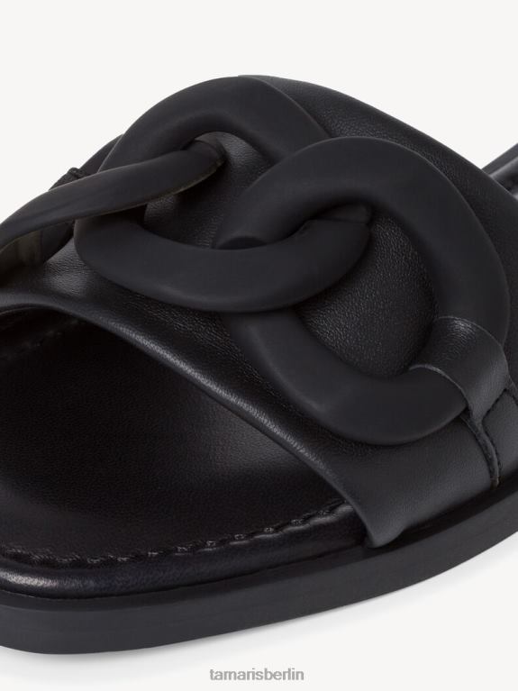 de Tamaris Frauen Leder-Pantolette - schwarz/schwarz uni 0LHV41076 Schuhe