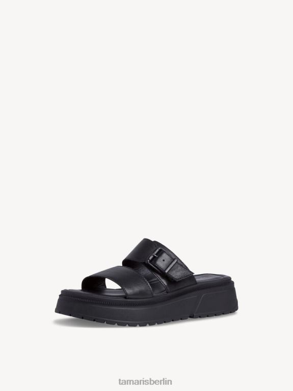 de Tamaris Frauen Leder-Pantolette - schwarz/schwarz uni 0LHV42078 Schuhe