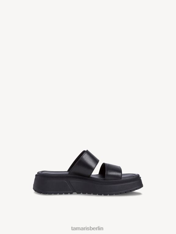 de Tamaris Frauen Leder-Pantolette - schwarz/schwarz uni 0LHV42078 Schuhe