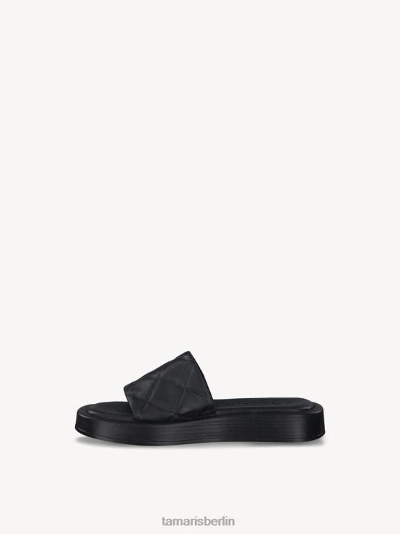 de Tamaris Frauen Leder-Pantolette - schwarz/schwarz uni 0LHV42095 Schuhe