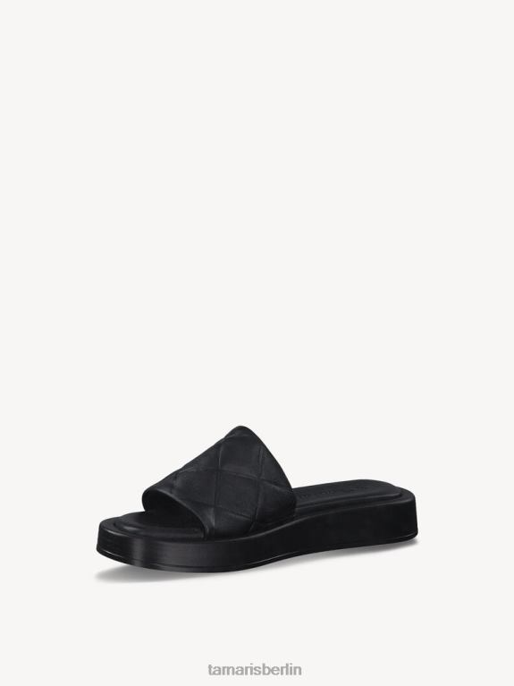 de Tamaris Frauen Leder-Pantolette - schwarz/schwarz uni 0LHV42095 Schuhe
