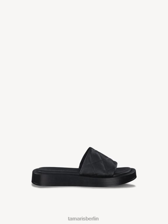 de Tamaris Frauen Leder-Pantolette - schwarz/schwarz uni 0LHV42095 Schuhe