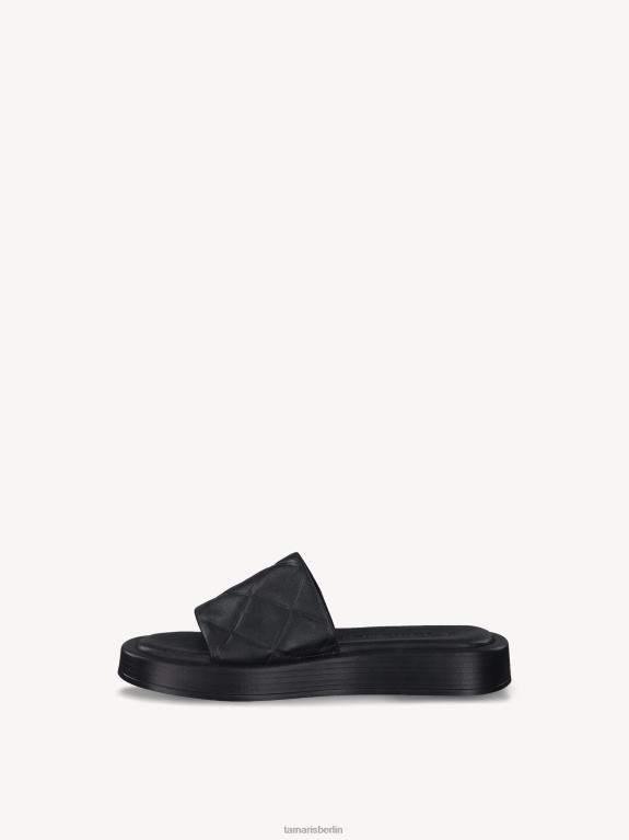 de Tamaris Frauen Leder-Pantolette - schwarz/schwarz uni 0LHV42095 Schuhe