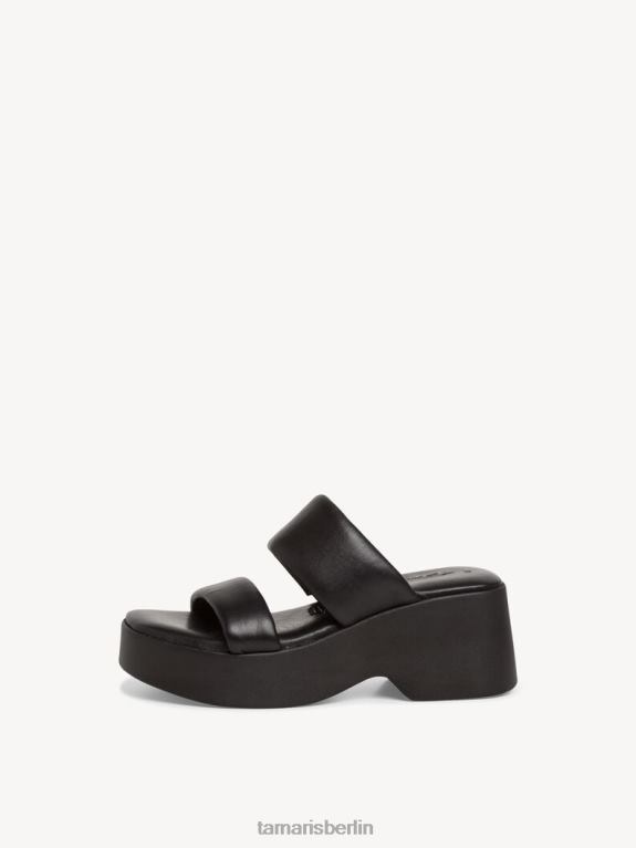 de Tamaris Frauen Leder-Pantolette - schwarz/schwarz uni 0LHV4347 Schuhe