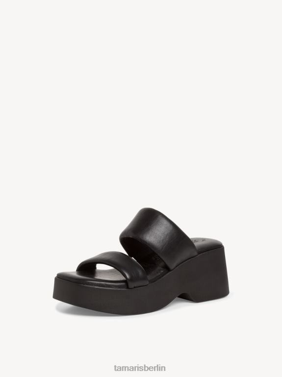 de Tamaris Frauen Leder-Pantolette - schwarz/schwarz uni 0LHV4347 Schuhe