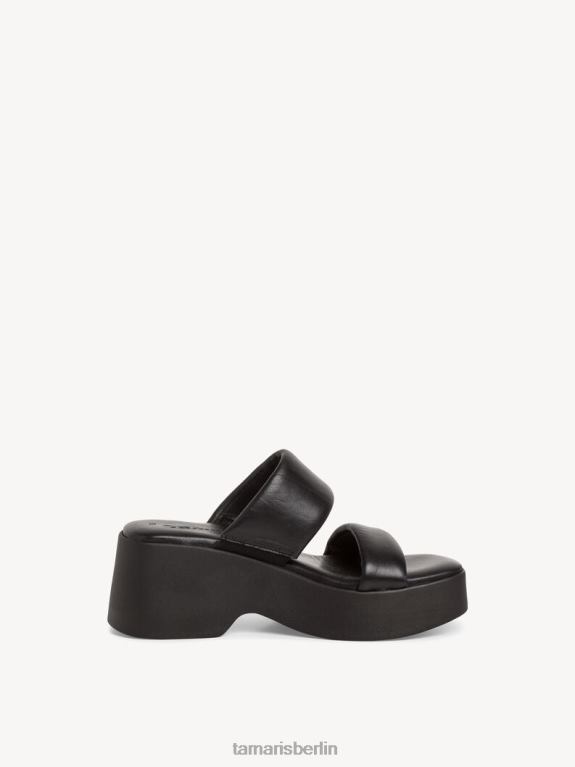 de Tamaris Frauen Leder-Pantolette - schwarz/schwarz uni 0LHV4347 Schuhe