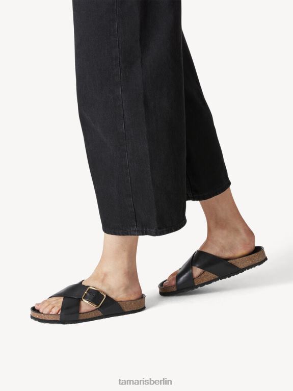 de Tamaris Frauen Leder-Pantolette – schwarz/schwarzes Leder 0LHV42050 Schuhe