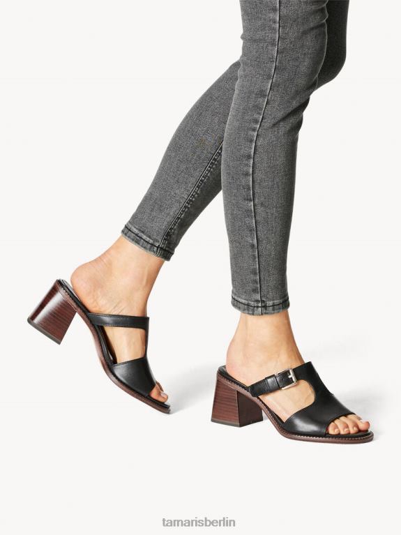 de Tamaris Frauen Leder-Pantolette – schwarz/schwarzes Leder 0LHV4550 Schuhe