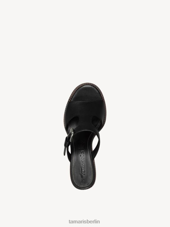 de Tamaris Frauen Leder-Pantolette – schwarz/schwarzes Leder 0LHV4550 Schuhe
