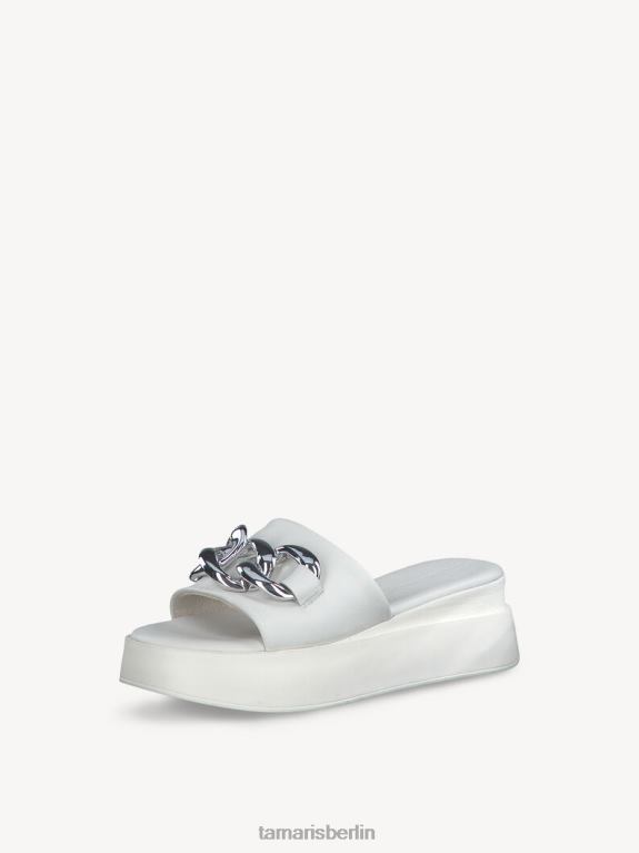 de Tamaris Frauen Leder-Pantolette – weiß 0LHV4481 Schuhe