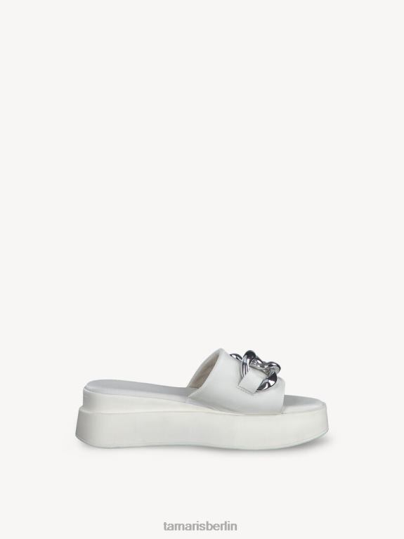 de Tamaris Frauen Leder-Pantolette – weiß 0LHV4481 Schuhe