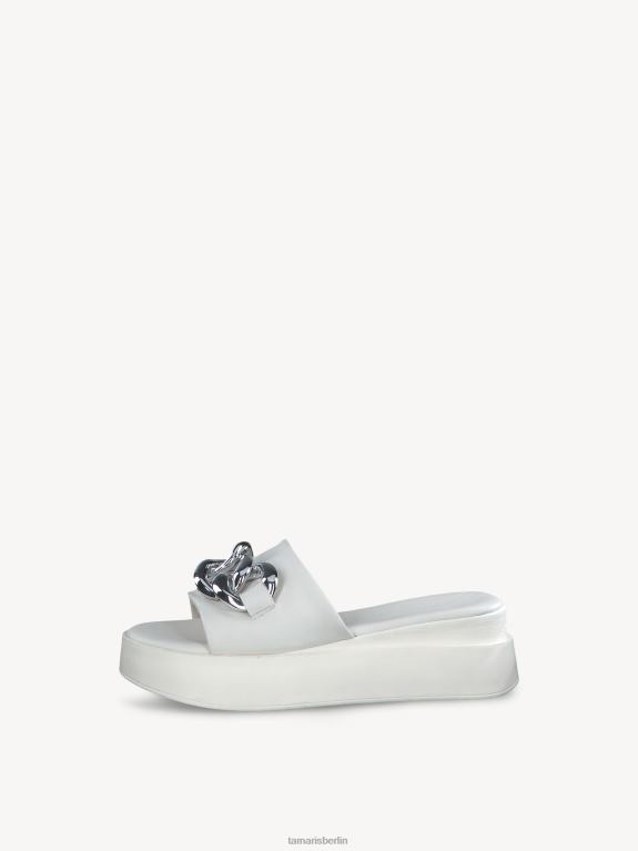 de Tamaris Frauen Leder-Pantolette – weiß 0LHV4481 Schuhe