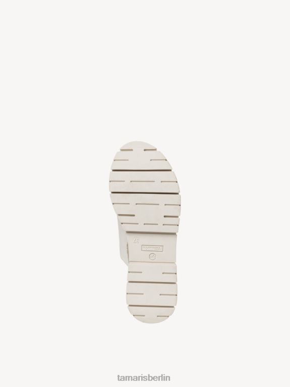 de Tamaris Frauen Leder-Pantolette - weiß/offwhite uni 0LHV4461 Schuhe