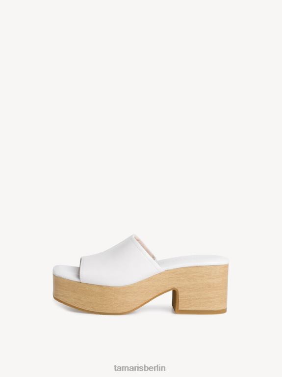 de Tamaris Frauen Leder-Pantolette – weiß/weißes Leder 0LHV41159 Schuhe