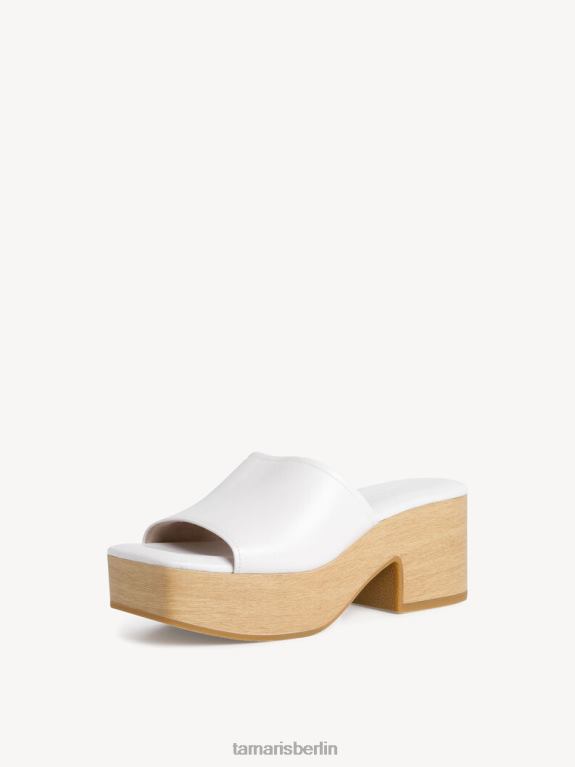 de Tamaris Frauen Leder-Pantolette – weiß/weißes Leder 0LHV41159 Schuhe