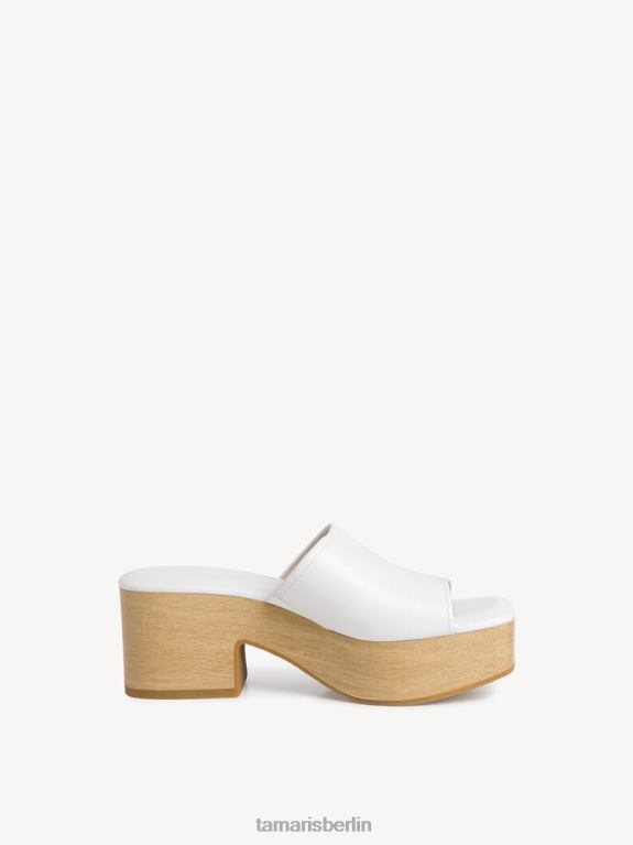 de Tamaris Frauen Leder-Pantolette – weiß/weißes Leder 0LHV41159 Schuhe