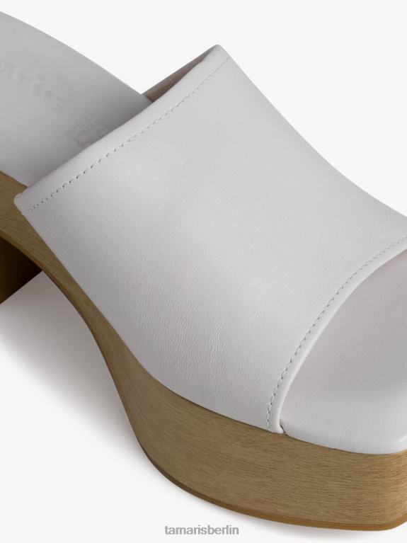 de Tamaris Frauen Leder-Pantolette – weiß/weißes Leder 0LHV41159 Schuhe