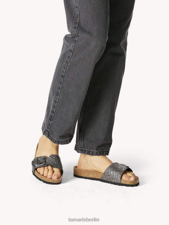 de Tamaris Frauen Pantolette - schwarz/ethno schwarz met. 0LHV4907 Schuhe