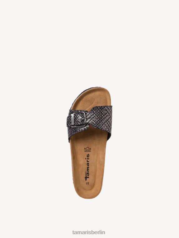de Tamaris Frauen Pantolette - schwarz/ethno schwarz met. 0LHV4907 Schuhe