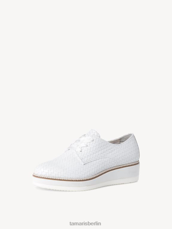 de Tamaris Frauen Lederhalbschuhe - weiß/weiß strukt. 0LHV42018 Schuhe