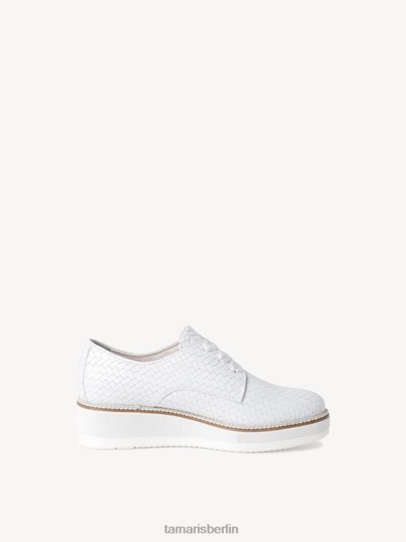 de Tamaris Frauen Lederhalbschuhe - weiß/weiß strukt. 0LHV42018 Schuhe