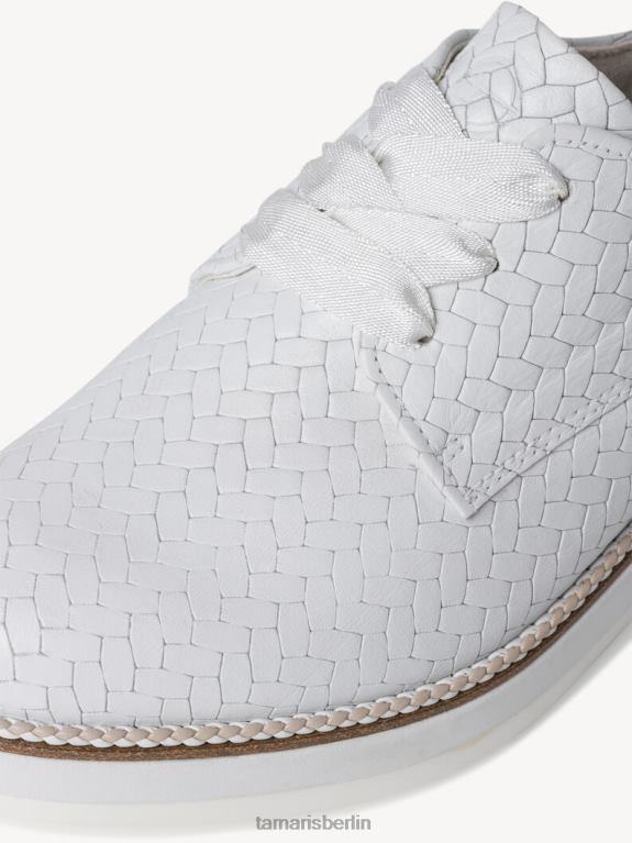 de Tamaris Frauen Lederhalbschuhe - weiß/weiß strukt. 0LHV42018 Schuhe